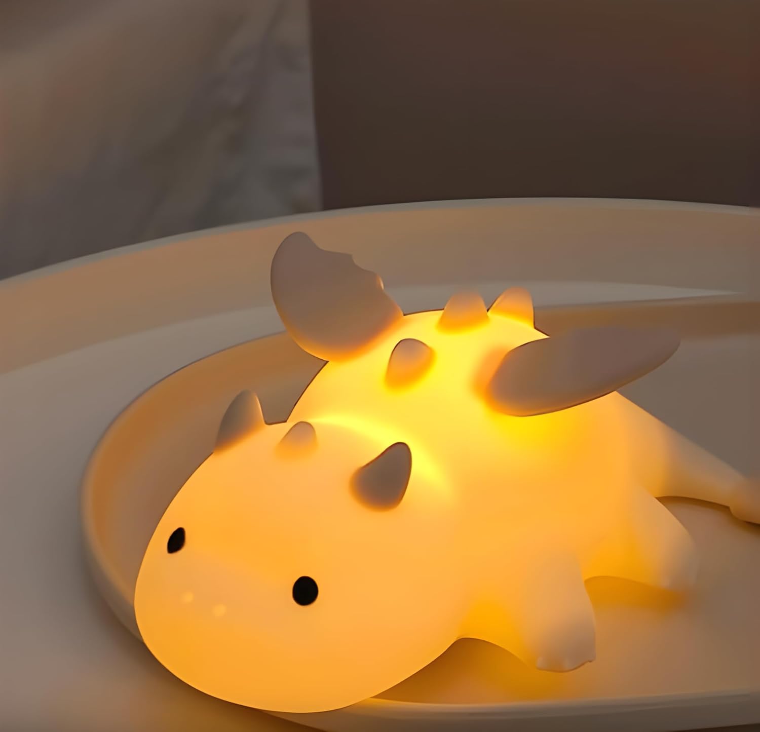 Drachen-nachtlicht Für Kinder – 1 Stück – Weiches Silikon – Wiederaufladbare, Mehrfarbige Led – Ideal Fürs Babyzimmer Und Als Geschenk – 7 Farben Und