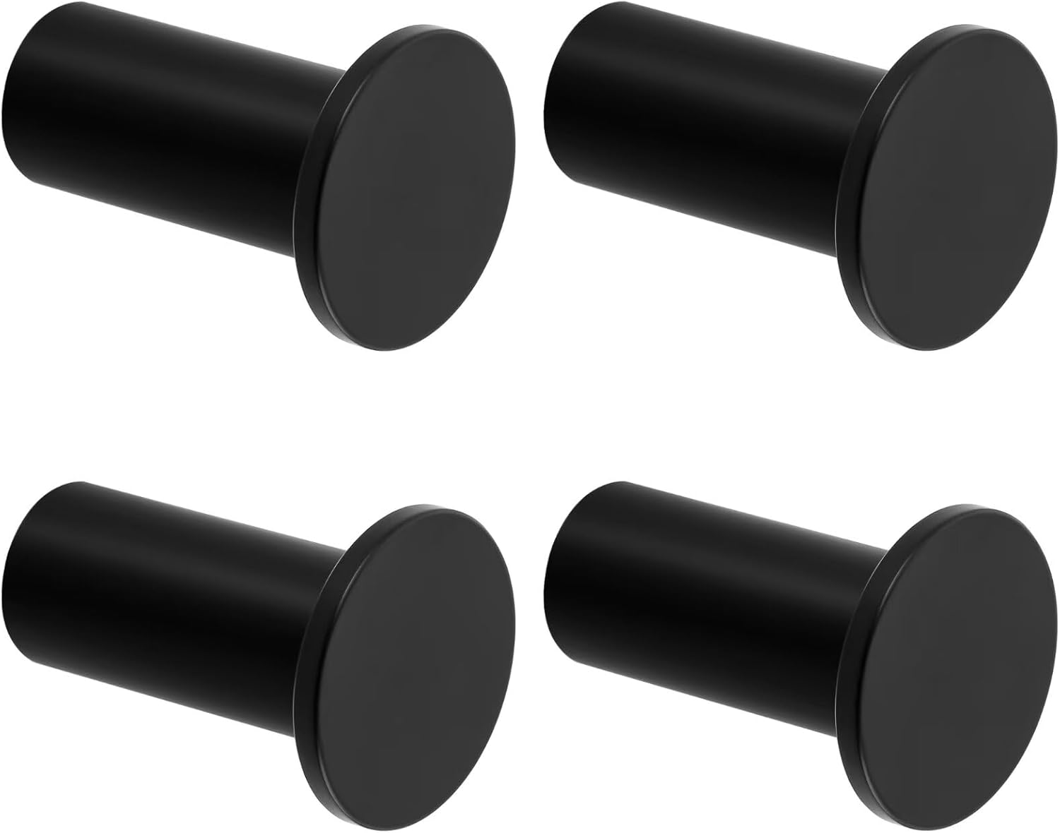 Wandhaken – 4 Stück – Mattschwarzer Edelstahl – Robuste Schraubbefestigung – Bad/küche – 45 Mm