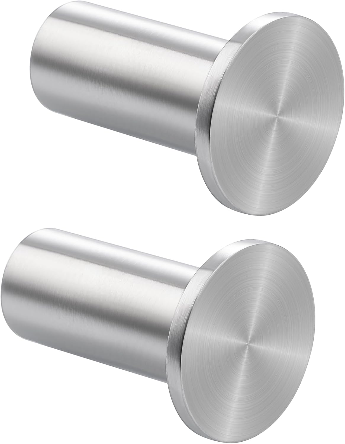 Wandhaken – 2 Stück – Gebürsteter Edelstahl – Robuste Schraubbefestigung – Bad/küche – 45 Mm, Silber