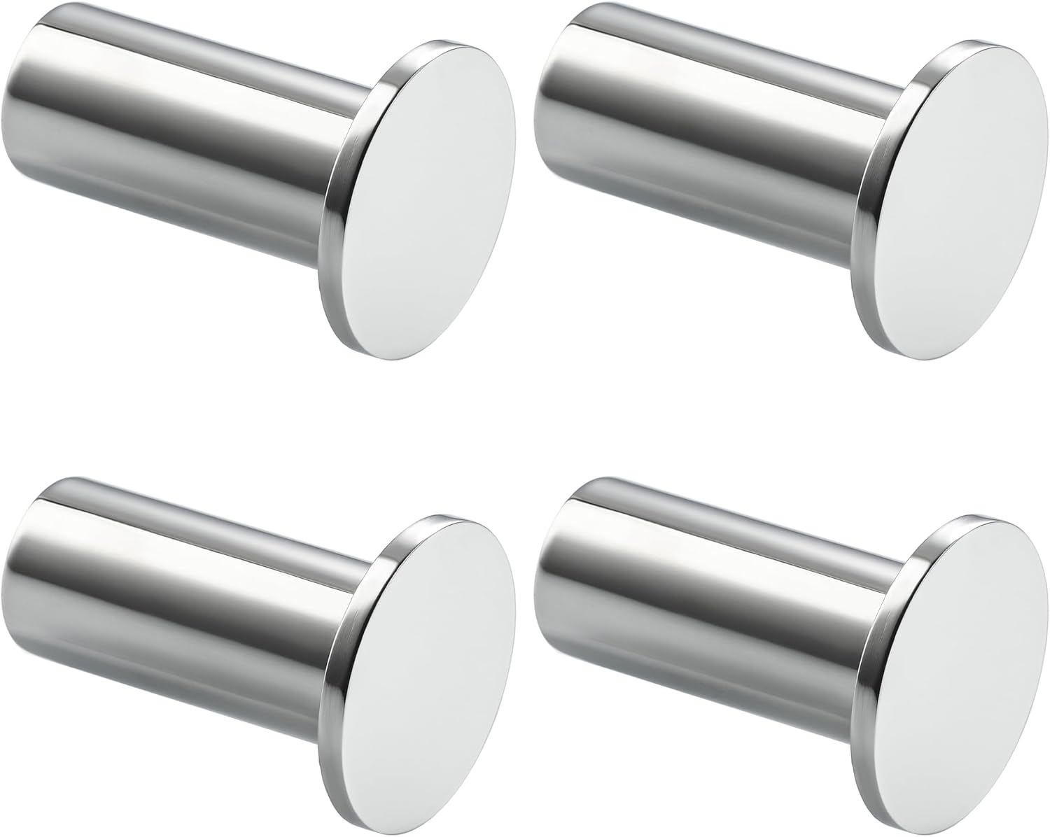 Wandhaken – 4er-set – Edelstahl – Feuchtigkeitsbeständig – Bad/küche – Poliertes Chrom, 45 Mm