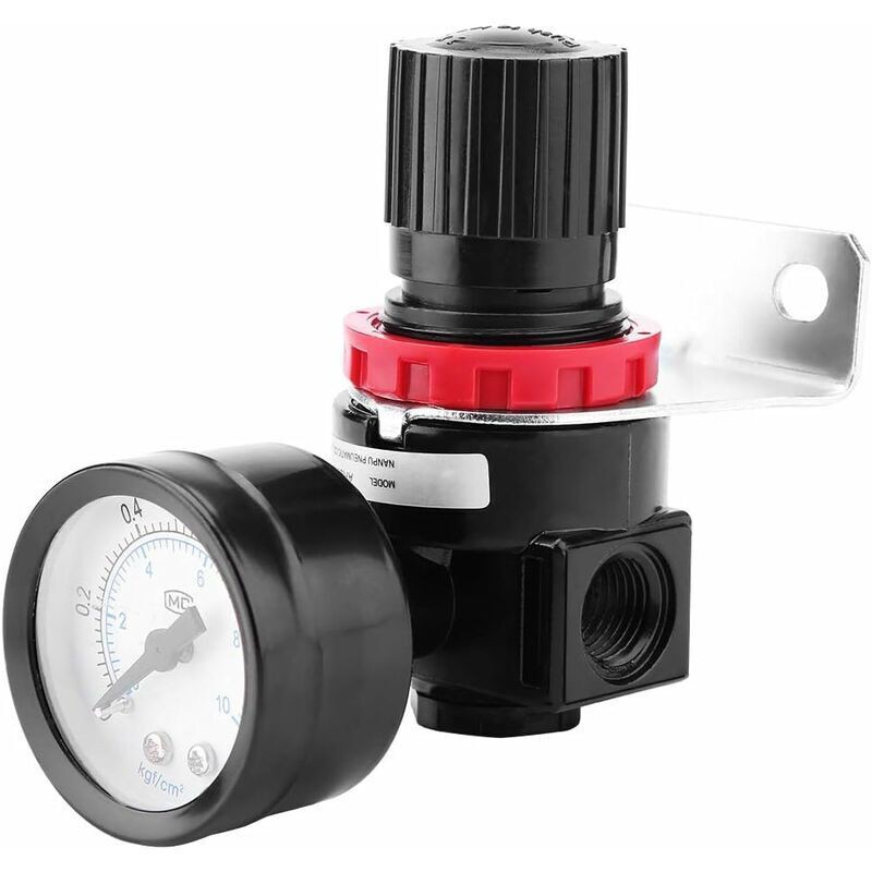 Détendeur De Pression, Ar2000 G1 / 4 Régulateur De Pression Manomètre Pour Compresseur À Commande Pneumatique Avec Manomètre