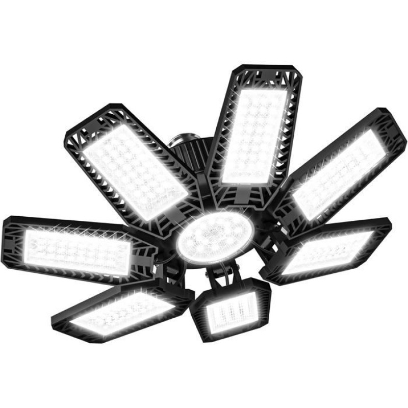 Led-deckenleuchte – 200 W – 20.000 Lm – 6.500 K – 7 Verstellbare Paneele – E26/e27-fassung
