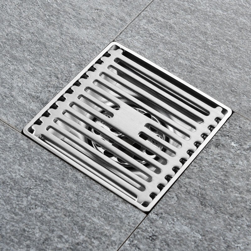 Grille À Déchets De Sol Carré En Acier Inoxydable, Drain De Salle De Bain, Évier De Cuisine, Passoire De Salle De Douche 15cm