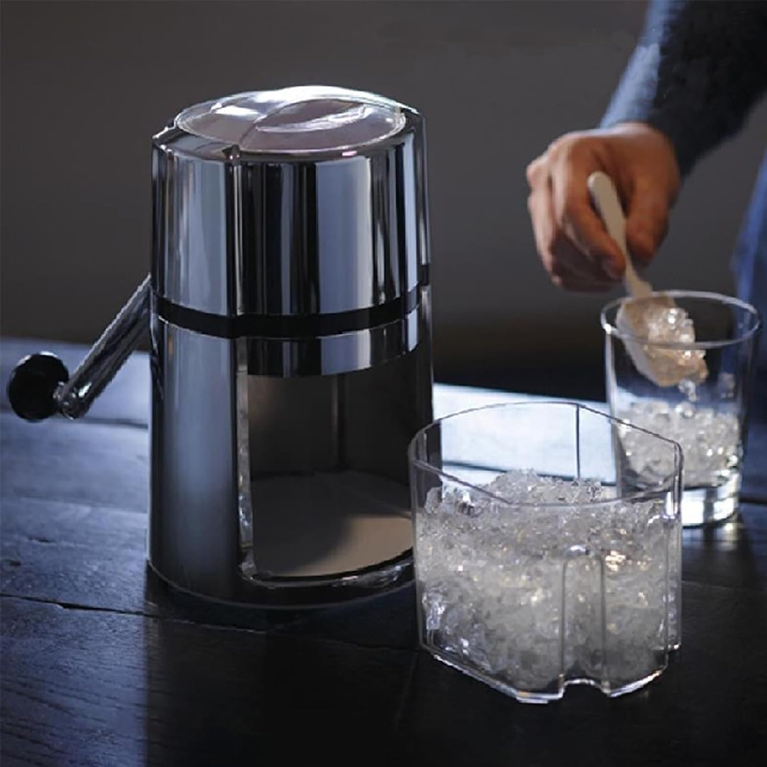 Machine À Glace Pilée Électrique Jeiibrzui 380 W - Capacité De 65 Kg/h - Lame En Acier Inoxydable Pour Restaurants, Bars Et Fêtes - Argent