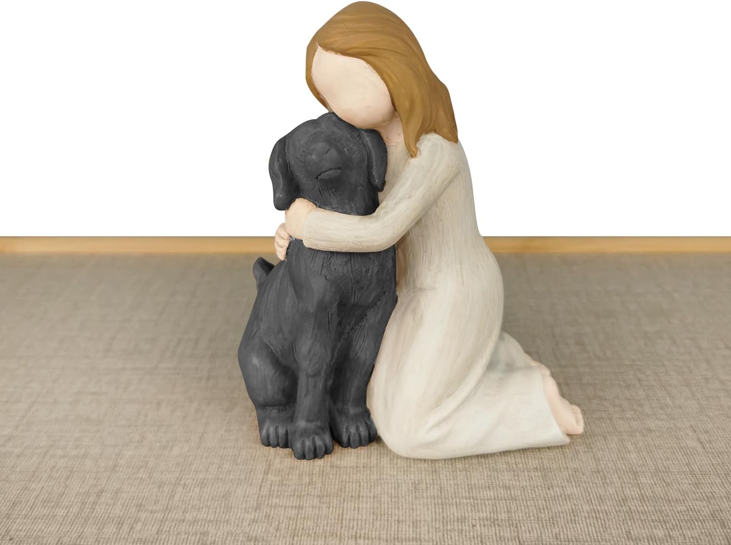 Statue D'Ange Pour Chien Jeiibrzui - 11 X 8 X 4 Cm - 1 Pièce - Blanc Cassé - Pierre Commémorative Animale En Résine Pour Jardin, Tombe Et Décoration