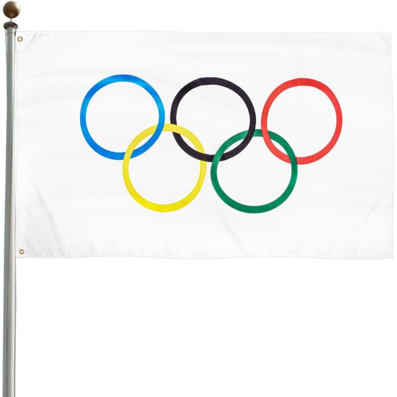 Drapeau Olympique, Décoration Pour Les Jeux Olympiques, 150 X 90 Cm, Drapeau Des Jeux Olympiques De 2024, Drapeaux Des Jeux Olympiques De 2024,