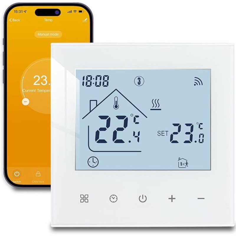 Intelligenter Wlan-thermostat Für Elektrische Fußbodenheizung, Raumthermostat Für Elektrische Fußbodenheizung, 16-a-wasserthermostat