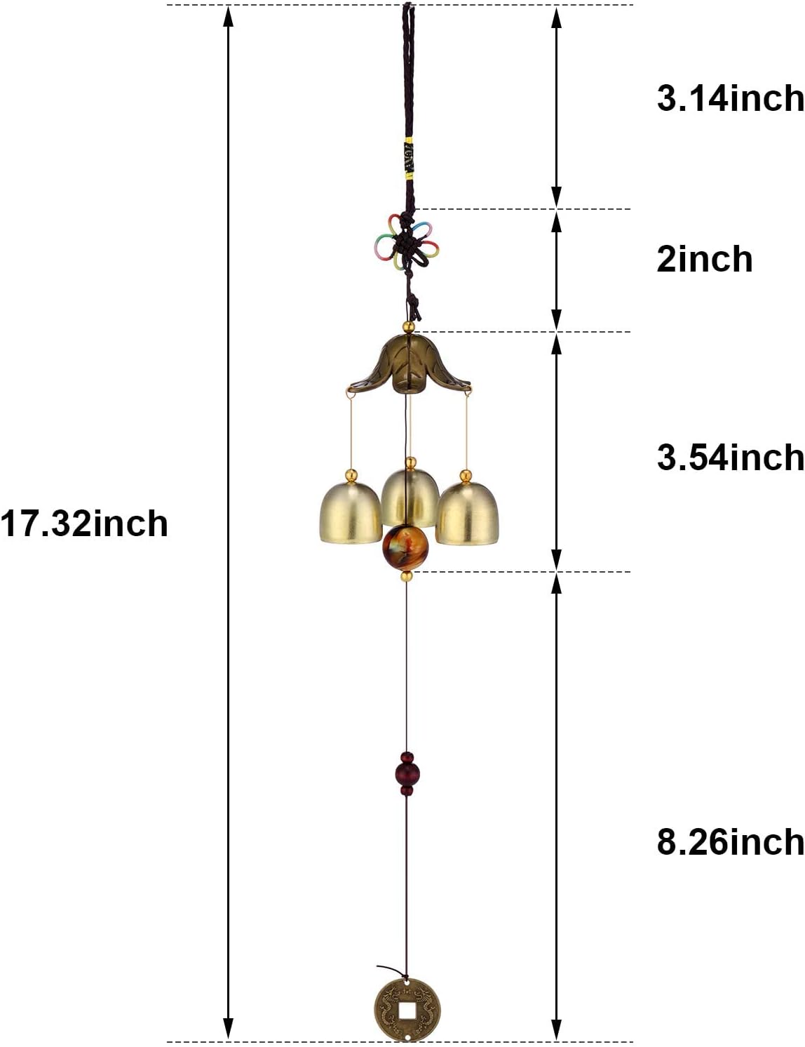 Ensemble De 2 Cloches En Bois Jeiibrzui - 7 X 4,5 X 3,5 Cm - Autocollantes Et Magnétiques - Cloches En Laiton Pour La Décoration De Portes De