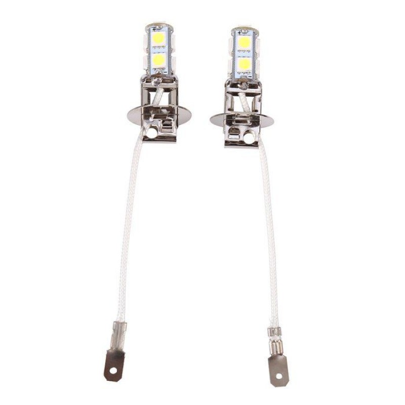 2er-pack H3 Led-lampen, 6500k, H3 5050, Weiß, 9 Smd Leds, Xenon, Dc 12v, Nebelscheinwerfer, 6500k