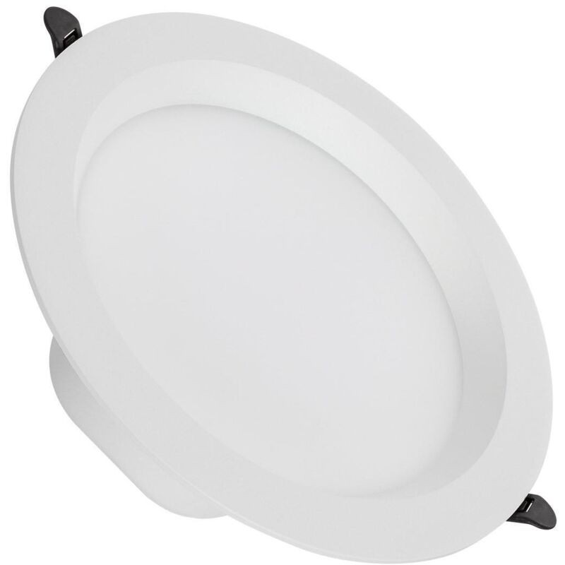 Downlight Led 24w Rond Lux Cri90 Coupe Ø 200 Mm Ip44 No Flicker 2700k Blanc Chaud