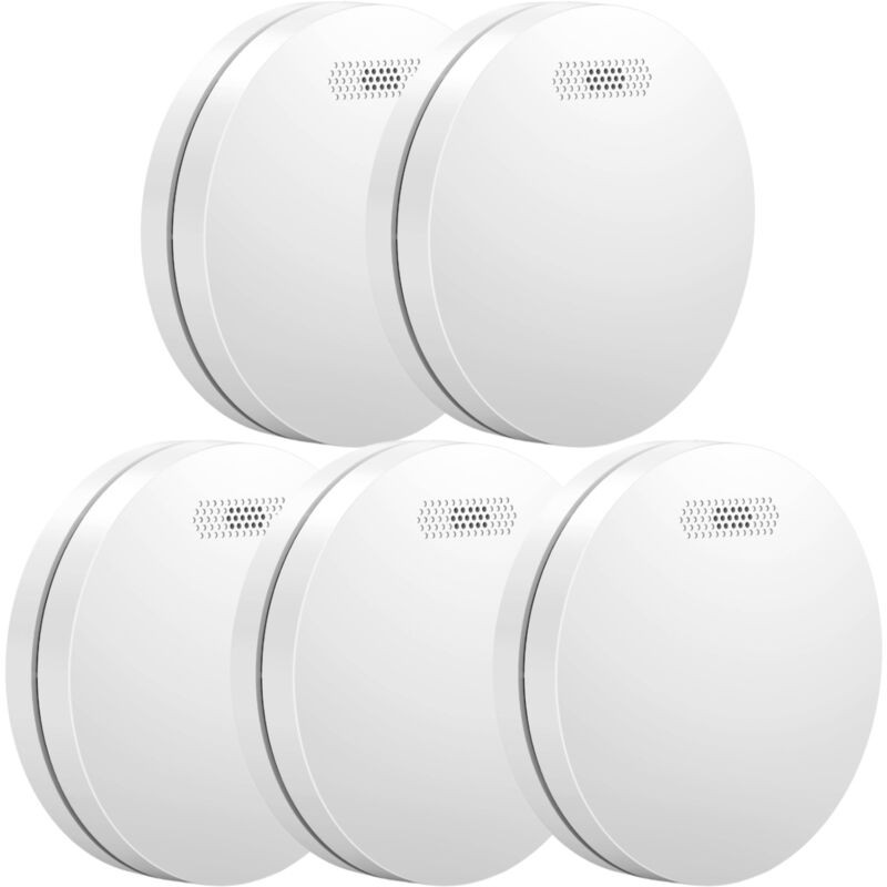 Détecteur De Fumée Aroha Safety Pro - Batterie 10 Ans - Détecteur De Fumée - Alarme Incendie - 5 Pièces