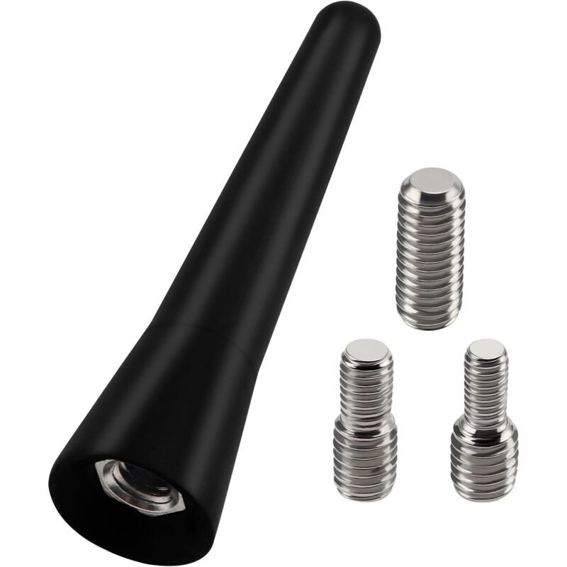 6.5cm Mini Antenne Voiture Courte, Fm/am Tige D'Antenne De Voiture, Mini Antenne De Voiture Universelle, Avec 3 Vis M4/m5/m6, Pour La Réception Radio