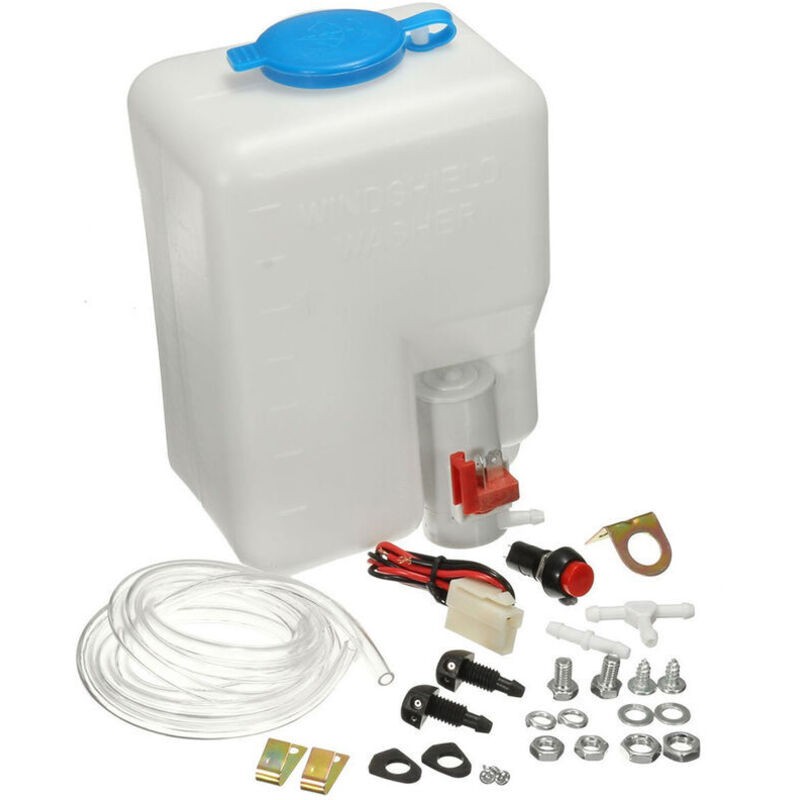 Kit De Reservoir De Bouteille De Lave-glace Universel Pompe 12v 1.8l Reservoir De Systeme D'Essuie-glace