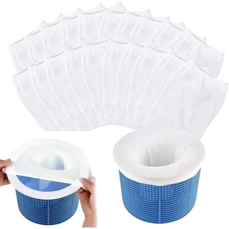 Chaussettes De Skimmer De Piscine, Préfiltre Réutilisable Et Super Élastique (20 Pièces)