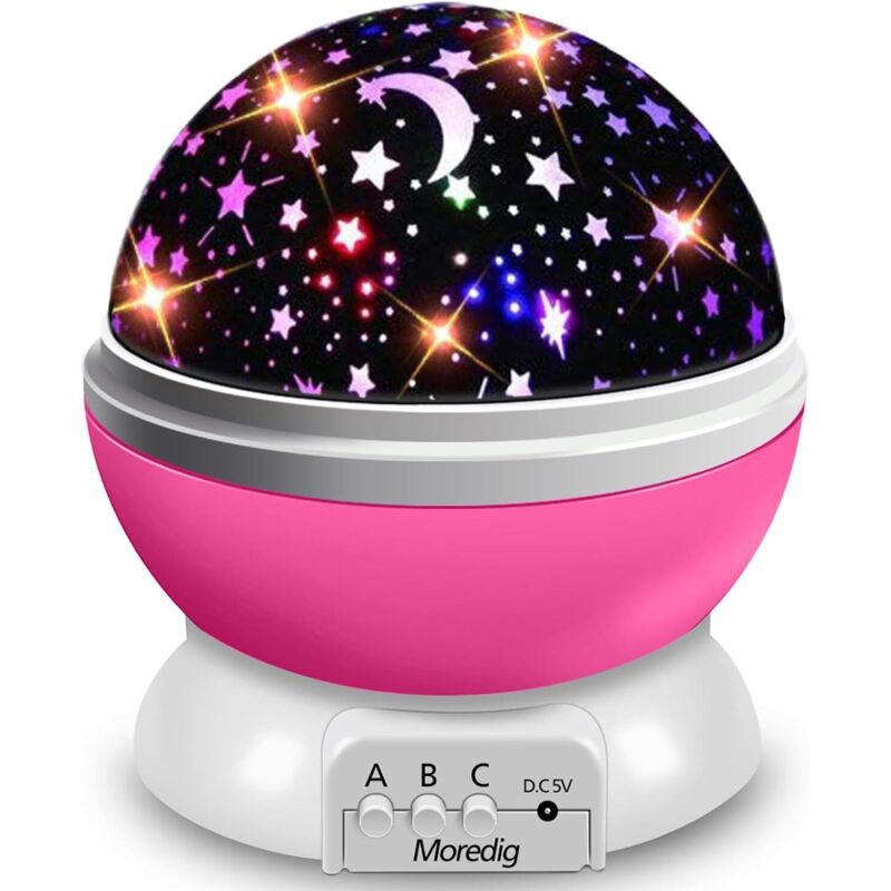 Zolginah Veilleuse Enfant Etoile Projection Rotation À 360° Lampe Projecteur Lumière Plafond, Led Veilleuse Bébé 8 Modes De Couleur, Cadeau Pour