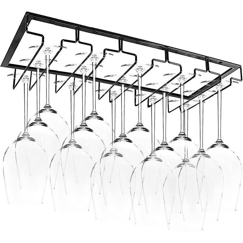 Lucky-88 – Porte-verres Suspendu En Fer De Haute Qualité – 5 Rails Pour 10 À 15 Verres – Dimensions 50 X 22,5 X 5,5 Cm – Installation Facile Sans