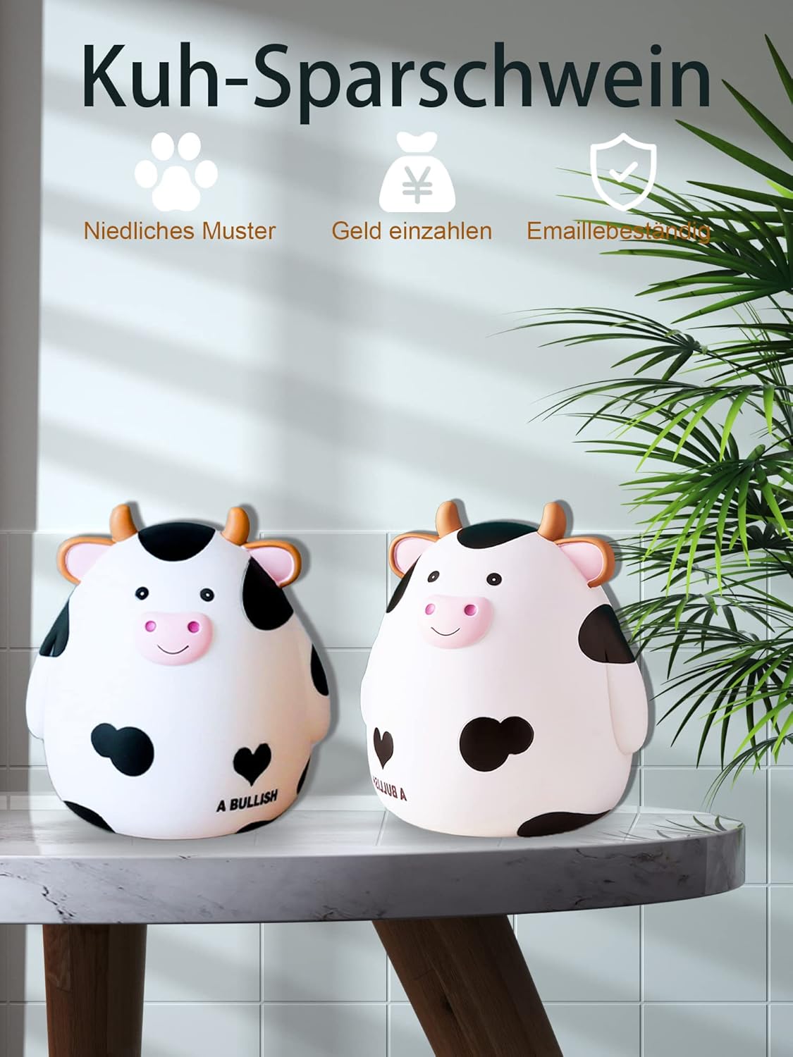 Jeiibrzui Kawaii Sparschwein - 16,5 X 14 X 15 Cm - 1 Tirelire Avec Bouton Rotatif - Boîte À Monnaie Sécurisée Pour Enfants Et Adultes - Décoration