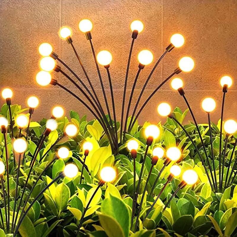 Set Mit 10 Led-solar-gartenleuchten, Firefly-solar-gartenleuchten, Dekorative Solar-außenleuchten, Ip65 Wasserdichte Solar-außenleuchte