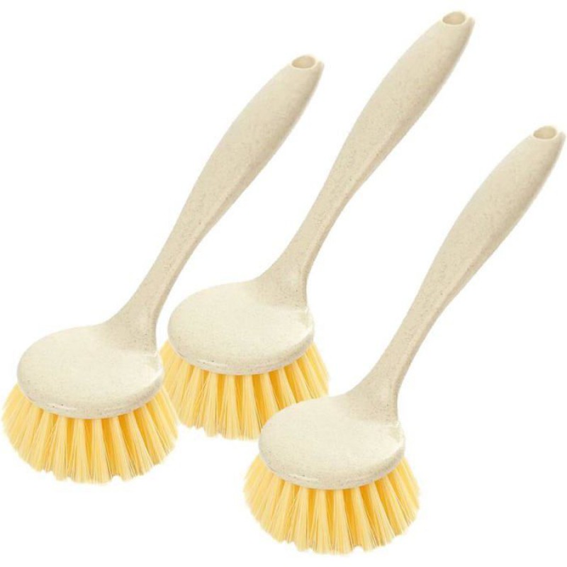 Set Mit 3 Spülbürsten Mit Langem Griff, Rundem Kopf, Küchenreinigungsbürste, Geschirr 21,5 X 6 Cm