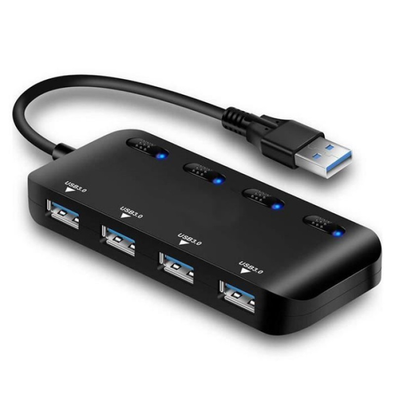 ® Usb 3.0 Hub Mit Mehreren Anschlüssen, 4-port-ultraflache Mehrfachsteckdose Mit Kontrollleuchten