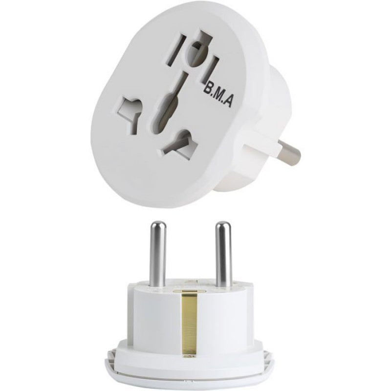 2-teiliges Universal-steckeradapter-set, Eu/uk-zu-europäischer Netzadapter, Reiseadapter, Kompakt Und Sicher Mit Sicherheitsfunktion