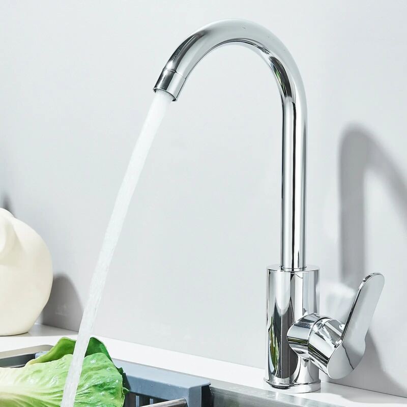 – Mitigeur De Cuisine En Acier Inoxydable – Rotation 360° – Bec Haut – Économie D'Eau Jusqu'à 30% – Installation Facile