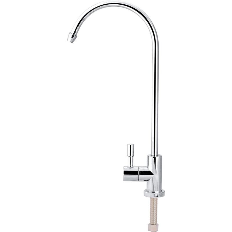 1/4 '' Robinet De Cuisine Pivotant &agrave 360&deg Robinet D'Evier Col De Cygne Eau Potable Filtre Cuisine Mitigeur Evier Robinet En Acier Inoxydable