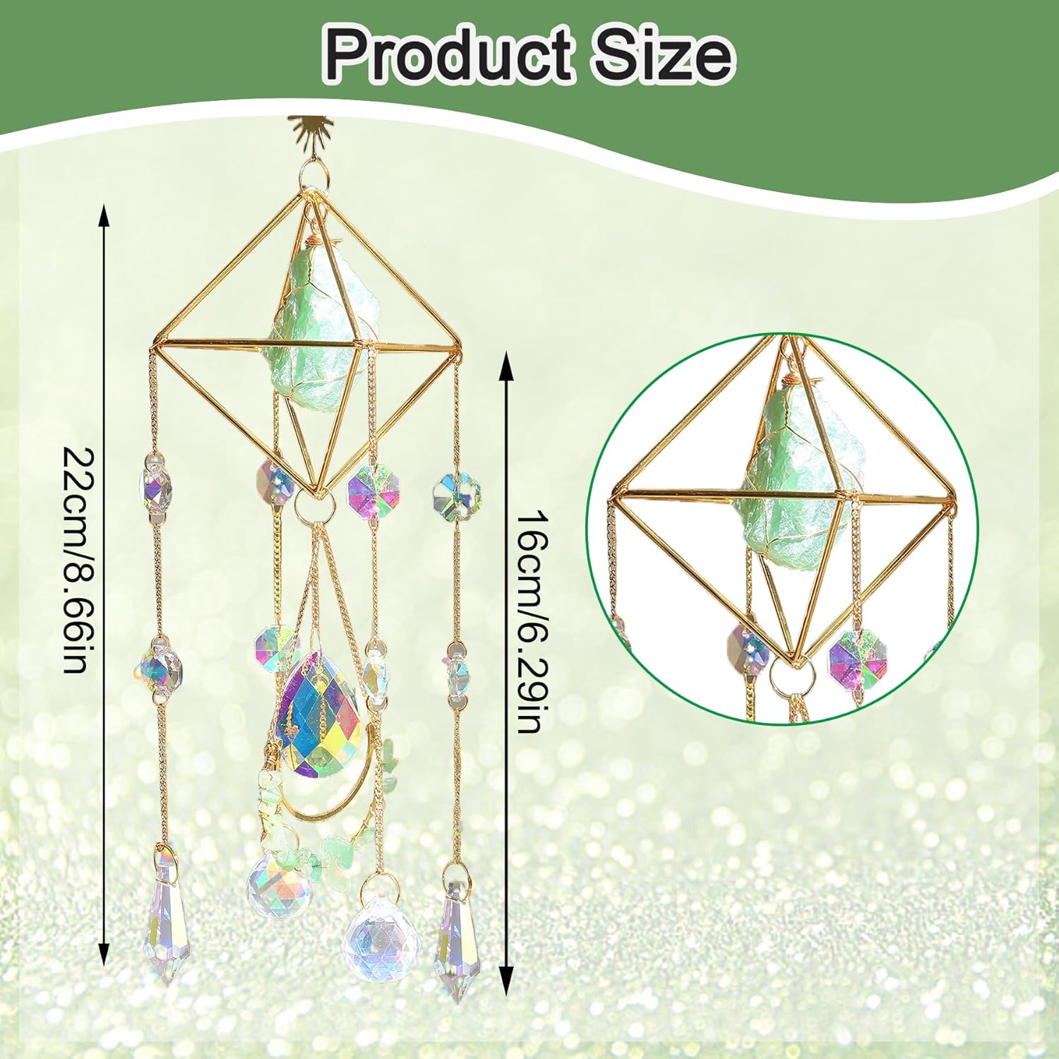 Suspension Prismatique Arc-en-ciel Jeiibrzui - Décoration En Verre Pour Fenêtre Et Jardin - Ambiance Mariage - Luminaire Suspendu