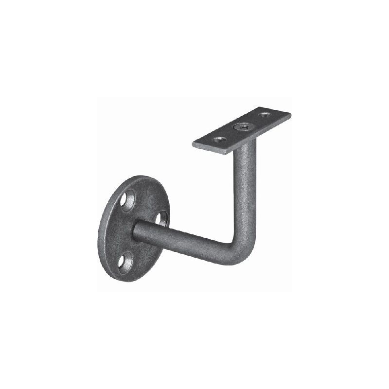 Support Équerre Pour Main Courante - Hauteur 80mm Barreau Rond Plein De 12mm Avec Platine - Fer Forgé - À Visser -