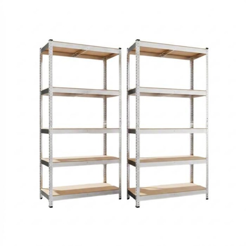 2er-set Werkbankregale – 5 Stahlebenen, 180 X 90 X 40 Cm, Verstellbare Ablagen Mit Haken, Ideal Für Garage, Werkstatt Und Küche