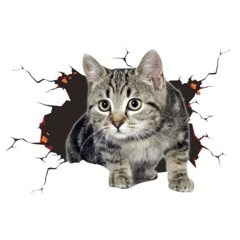 Autoaufkleber – 2 Stück – 3d – Niedliche Katze – Wasserfestes Pvc