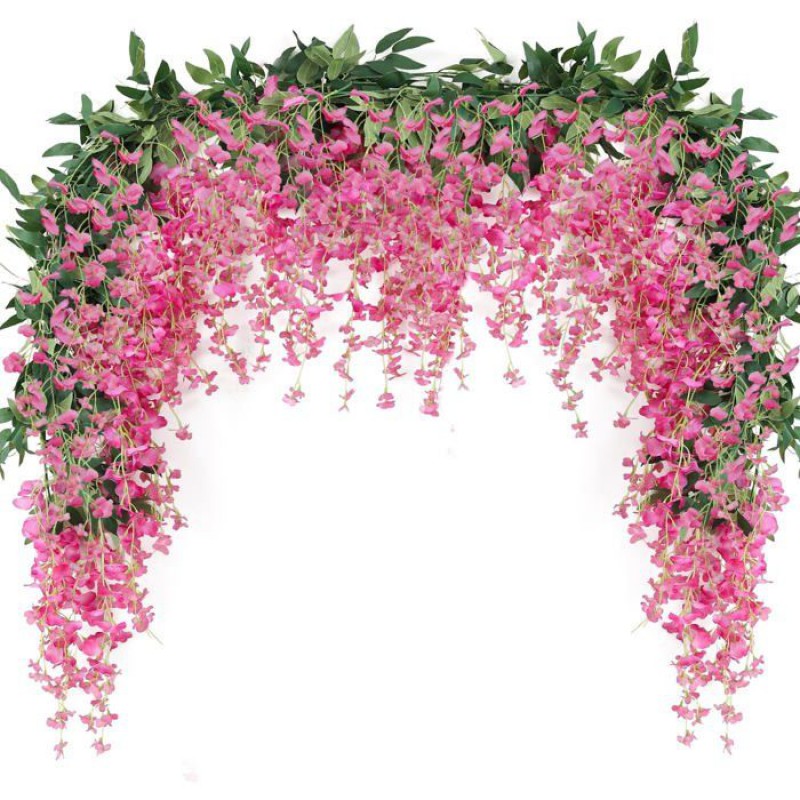 Künstliche Glyziniengirlande (2er-set), 1,80 M Lang, Künstliche Blumen Für Die Innen- Und Außendekoration (hochzeit, Wand)