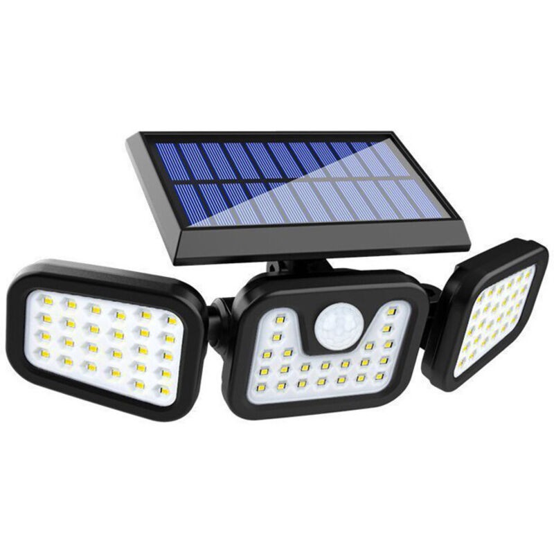Lampe Solaire Extérieur 50w, Etanche Ip67 Lumière Solaire Éclairage Avec Détecteur De Mouvement, 360° Reglable Applique Murale, Lampe De Sécurité