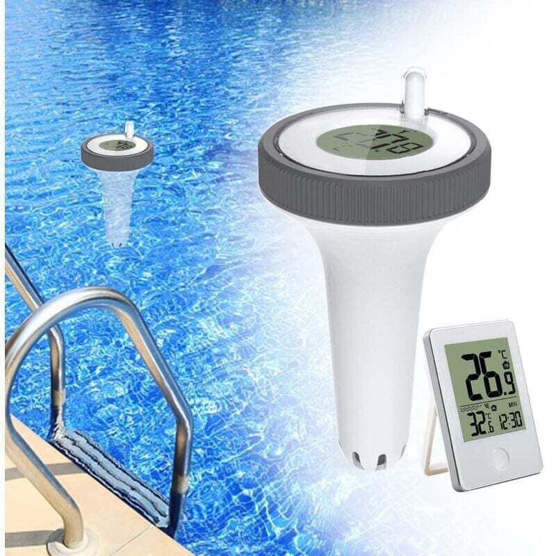 Piscine Thermomètre Flottant Jauge,thermomètre Intérieur Et Extérieur Flottant Sans Fil,thermomètre De Piscine Numérique Avec Écran Lcd..debuns