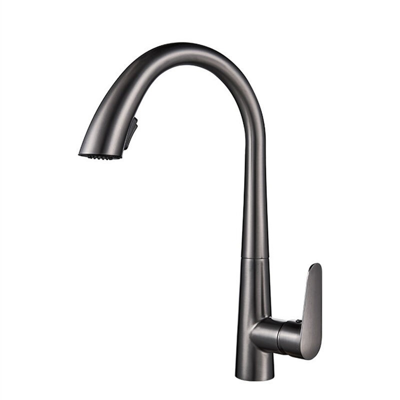 Robinet Cuisine Avec Douchette Extractible Mitigeur Monocommande Rotatif À 360° Froide Et Chaud Disponible Gris
