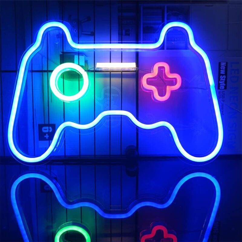 Zolginah Jeu Néon Gaming Neon Lights Neon Lights Led Néons Wall Decor Enseignes Au Néon Chambre Enfants Aire De Jeux Neon Party Room Decor