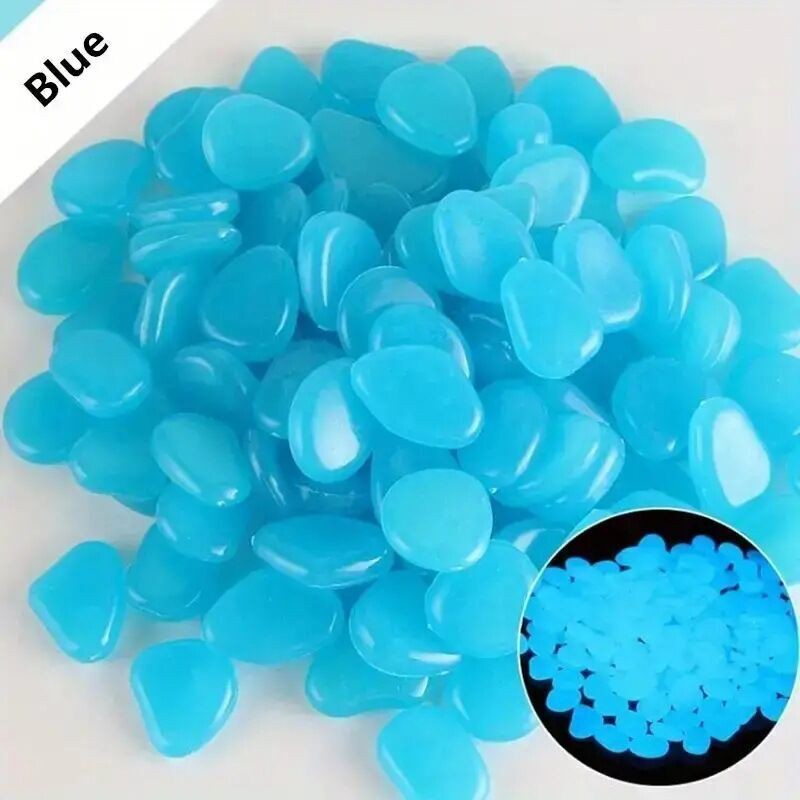 Coocheer – Lot De 400 Galets Lumineux Bleus – Pierre Décorative Glow In The Dark Pour Aquarium Et Jardin – Non Toxiques Et Réutilisables