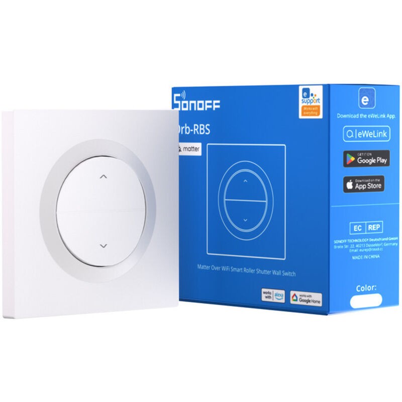 Mini-rbs-e Fusion Series Orb-rbs Matter Over Interrupteur Mural Intelligent Pour Volet Roulant Wifi,compatible Avec Le Protocole Matter