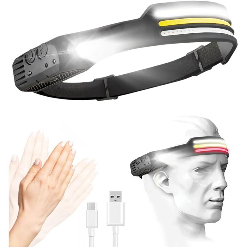 Lampe Frontale Course, À Pieds 2 Pcs Lampe Frontale Rechargeable Led Ultra Puissante Lampes Frontales Running Rechargeables