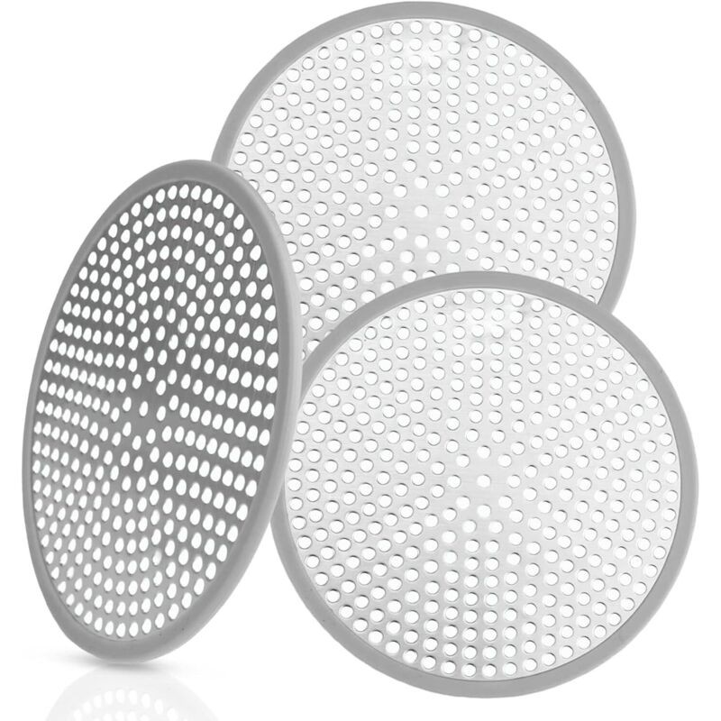 3 Pièces Attrape Cheveux Douche, Filtre Cheveux Douche Baignoire 120 Mm, Grille Douche, Filtre Baignoire Anti Cheveux, Grille Baignoire Anti Cheveux,