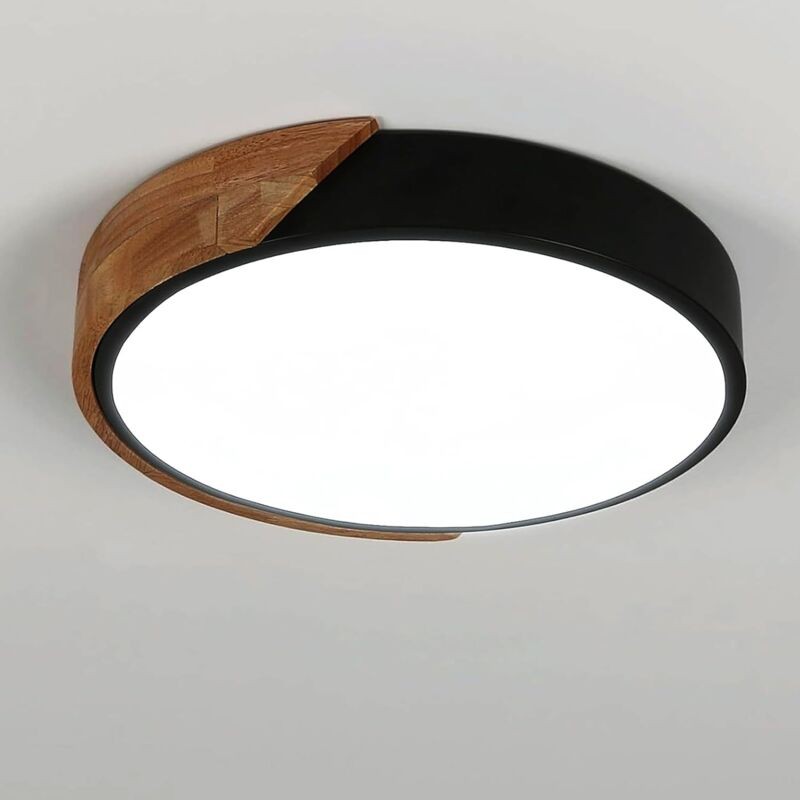 Led-deckenleuchte Aus Holz, 30 W, Moderne Runde Deckenleuchte, Kaltweiß (6500 K), Led-deckenleuchte Für Schlafzimmer, Badezimmer, Küche, Esszimmer,