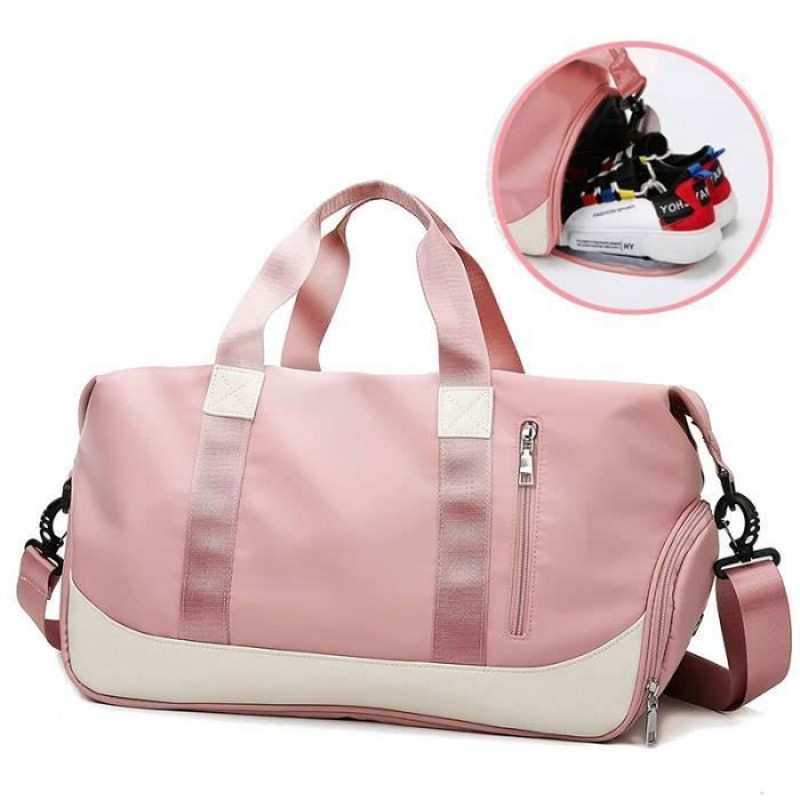 Geräumige Sporttasche Mit Schuhfach, Nassfach Und Trolley-schlaufe – Pink