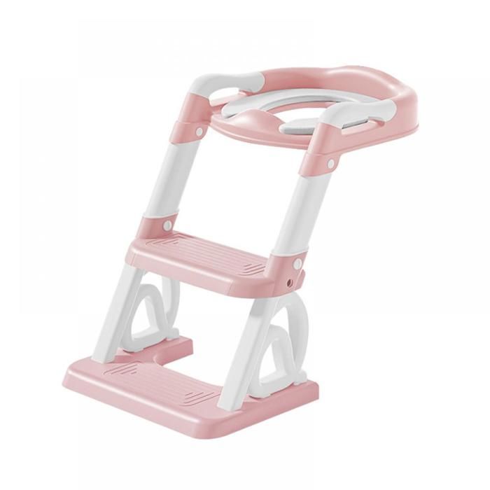 2-in-1 Faltbarer Kinder-toilettensitzverkleinerer Mit Trittstufe – Rosa Pp/tpr-toilettensitz Für Kinder Von 3–6 Jahren – 37 X 28 X 42 Cm