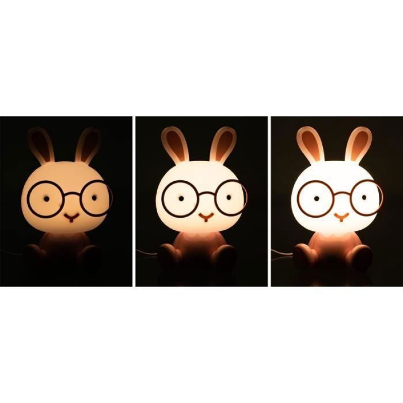 Led-nachtlicht Mit Rosa Hasenmotiv Für Kinder – 3 Helligkeitsstufen