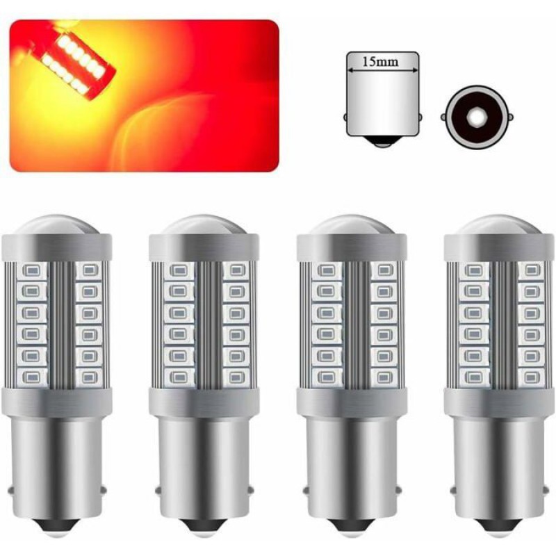 1156ba15s P21w Led-lampe, Rot 6000k, Superhell Für Rückfahr- Und Nebelscheinwerfer, Odipie