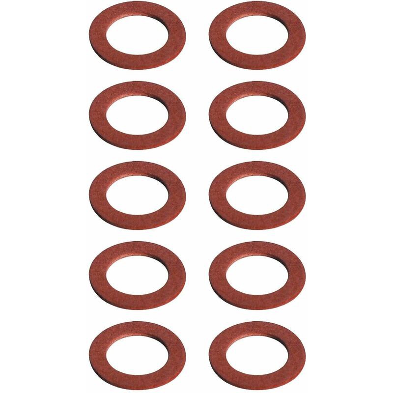 10 Rote Faserdichtungen Din 7603 Dichtringe Für Warm- Und Kaltwasserleitungen, 8x12x1 Mm