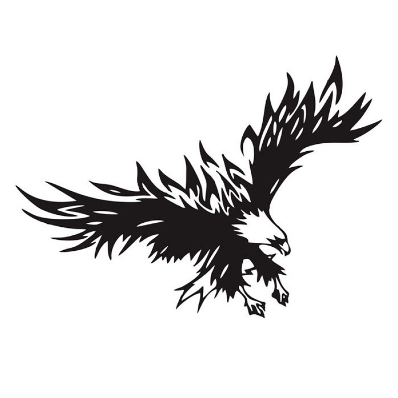 Autoaufkleber Mit Adler, Adlerförmiger Autoaufkleber, Stilvolles Dekoretikett, Schwarze Autofolie