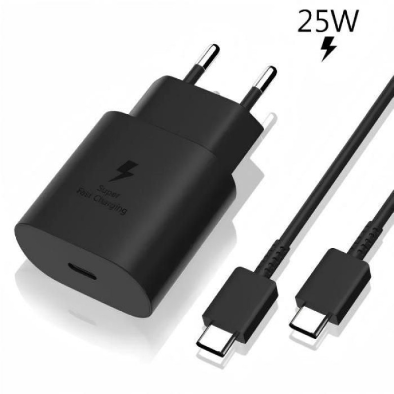 25-w-schnellladegerät – Schwarz (kabel Im Lieferumfang Enthalten) – Kompatibel Mit Samsung Galaxy A/s/z