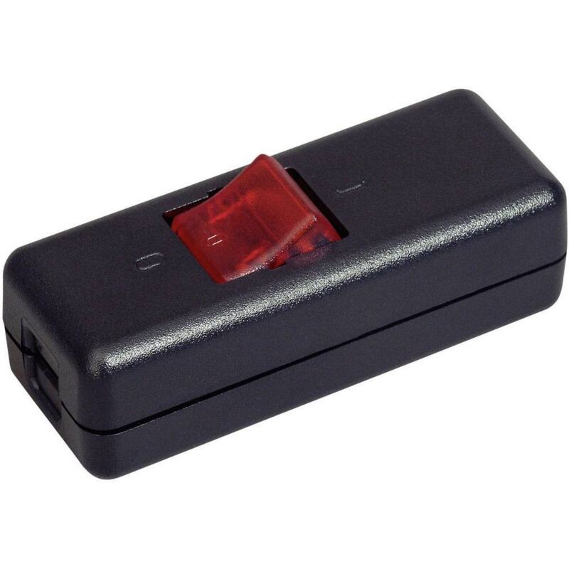 Interbär 8010-104.01 Flexibler Kabelschalter, Schwarz, Rot, 2 X Aus/ein, 10 A, 1 Stück D75448