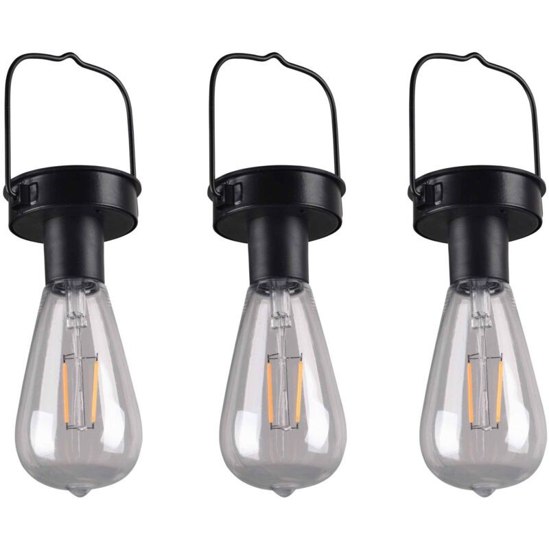 Gartenbeleuchtung, Drei Campus Black Led-außenpendelleuchten Aus Metall,